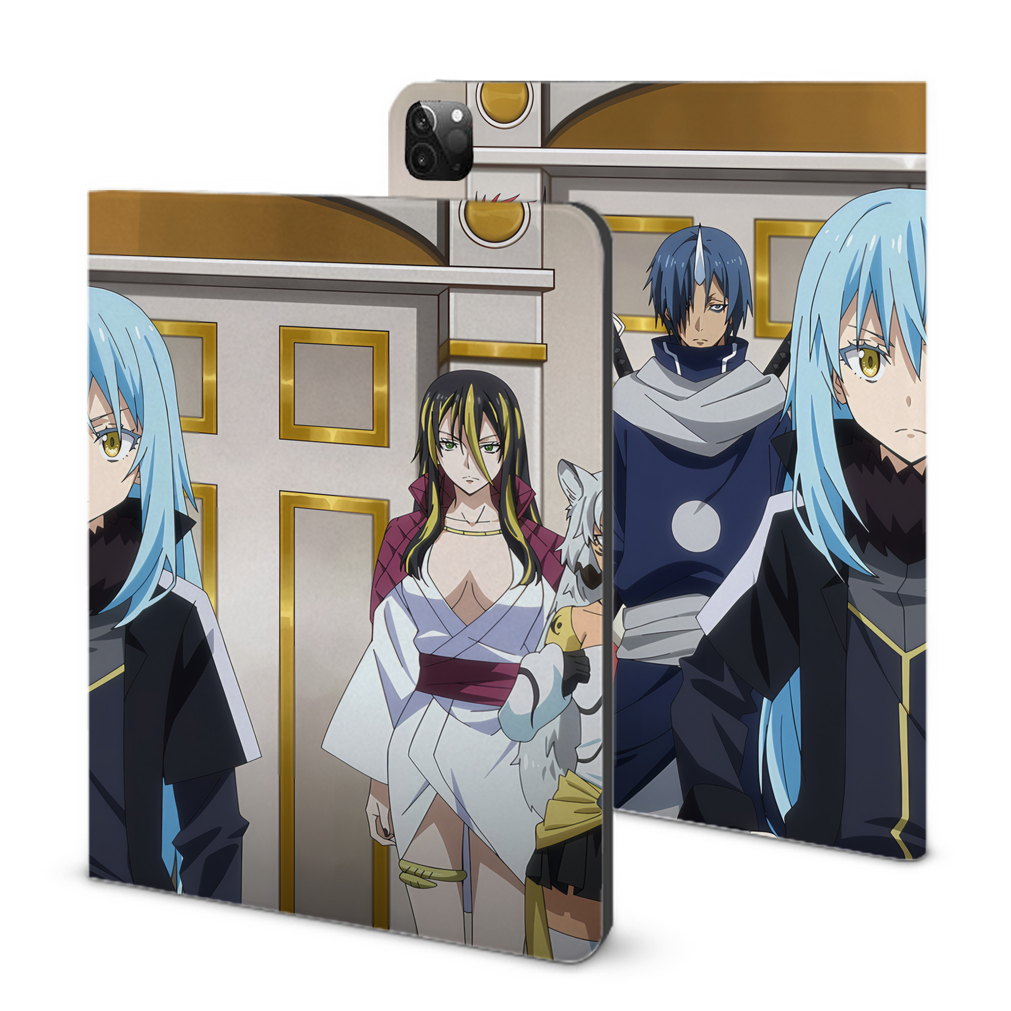 （画像用） 転スラ Regarding Reincarnated to Slime IPadケース ペンホルダー付き ブックスタイルデザイン